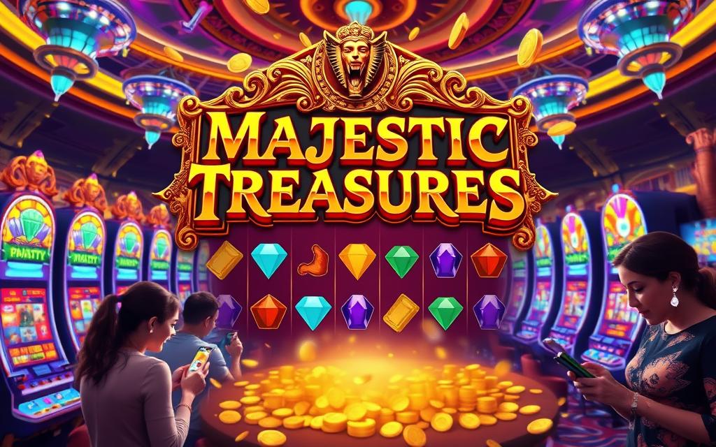 เกมสล็อต Majestic Treasures Majestic Treasures สล็อตสมบัติ เกมเก่าสุดปัง ตัวคูณเดือดสุด (1)